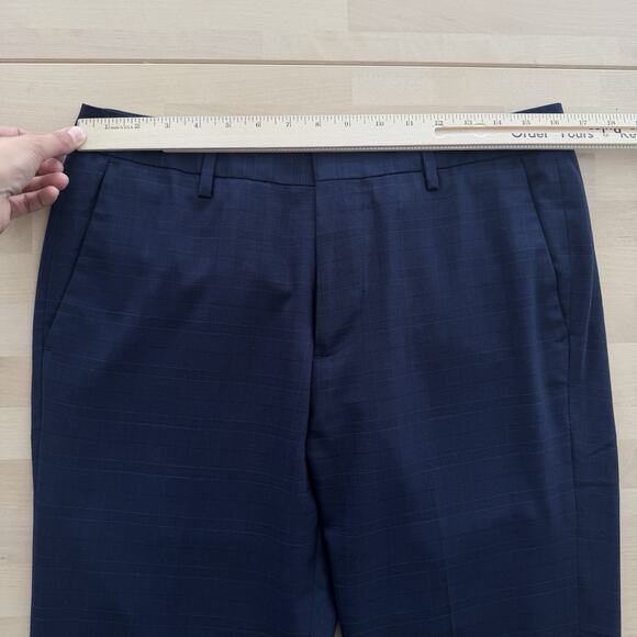 Bonobos Suit Men 40R Navy Plaid Italian Wool Slim Fit Tollegno 1900 Pants 32x30 - Picture 16 of 16